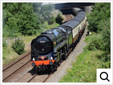 70000 Britannia on down English Riviera Express passing Aller. 09.07.2022